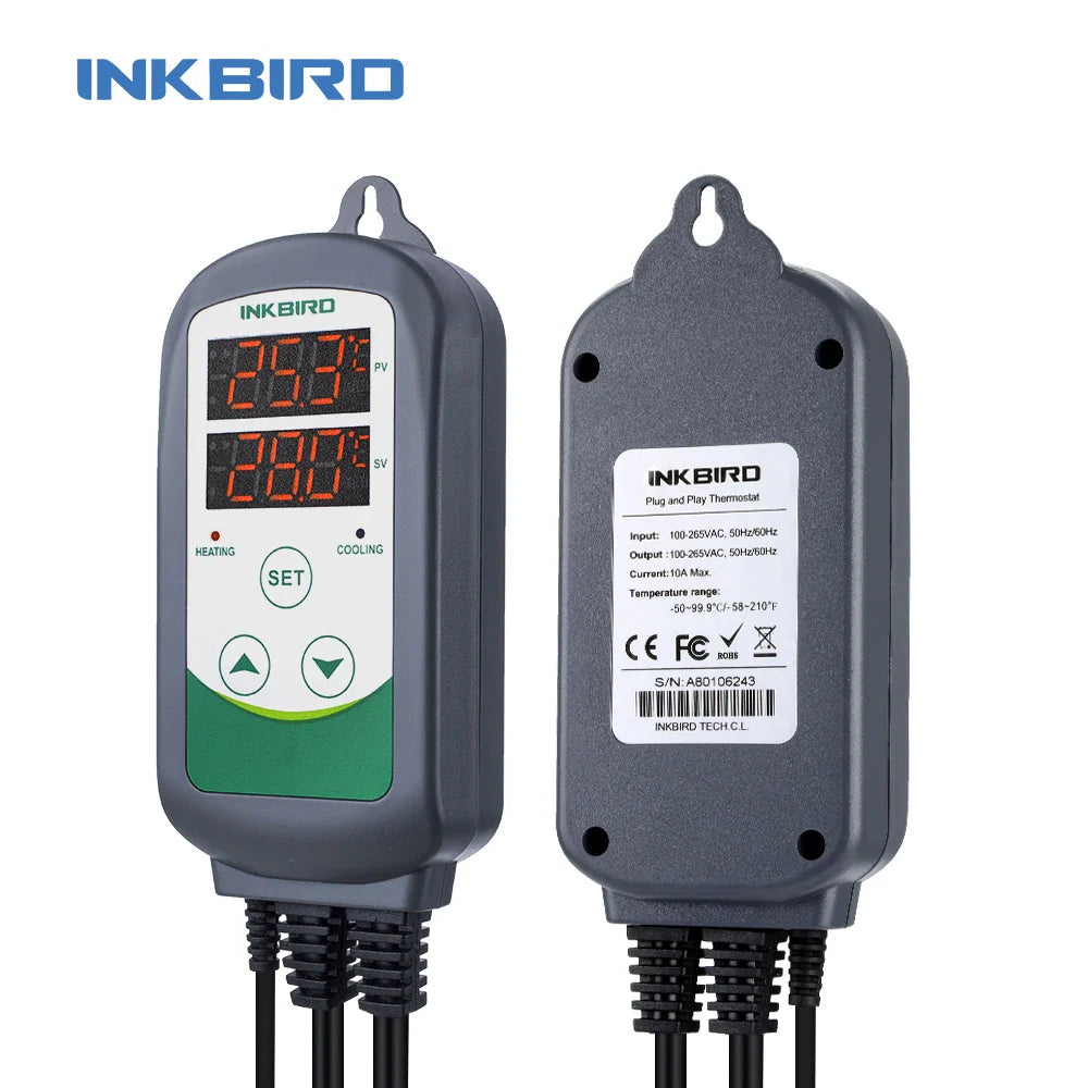 INKBIRD ITC-308 Heating and Cooling Dual Relay Temperature Controller, Carboy, Fermenter, Greenhouse Terrarium Temp. Control Lootquake LLC