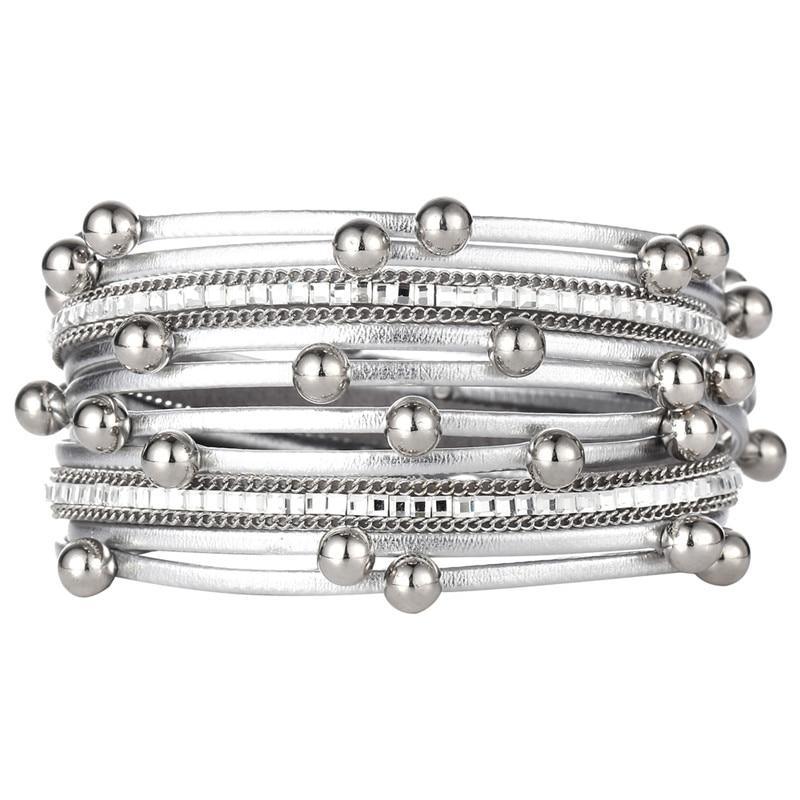 Legendary Amazing New Modern Fashion Pearl Elegant Multi-Layer Leather Handmade Bracelet Bangle Luxury For Woman - SJB-DIAMOND ELITES