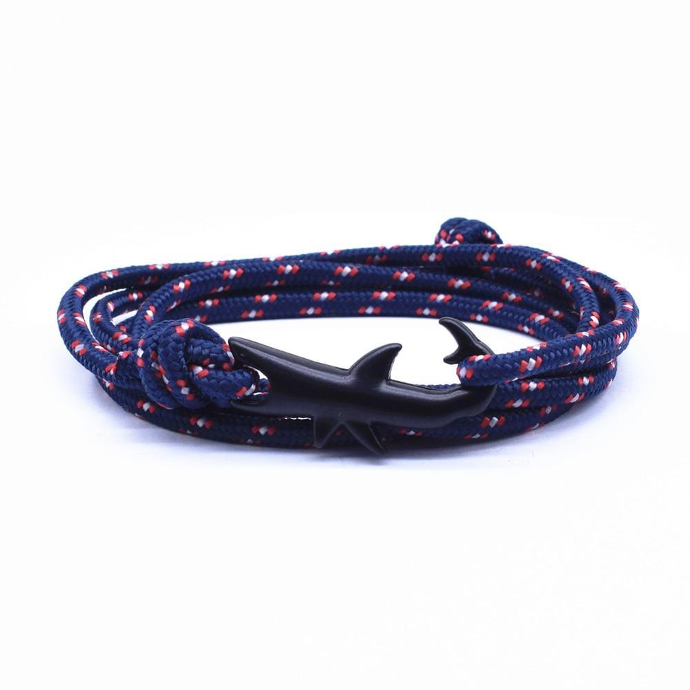 Nylon Rope Chain Luxury  Bracelets For Women And Men Ocean Shark Charm Bracelet Popular Jewelry Anchor Bracelet Style - SJB-DIAMOND ELITES