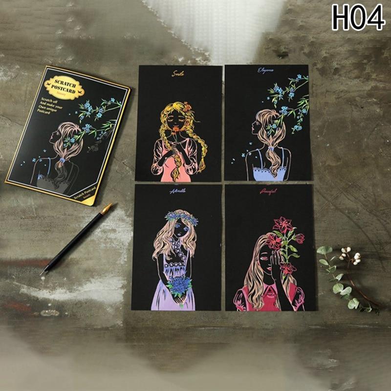 4Pcs/set Magic Colorful Drawing Board Paper Painting Scraping Children Kids learning Education Toys Painting Doodle Scratch Toys - SJB-DIAMOND ELITES
