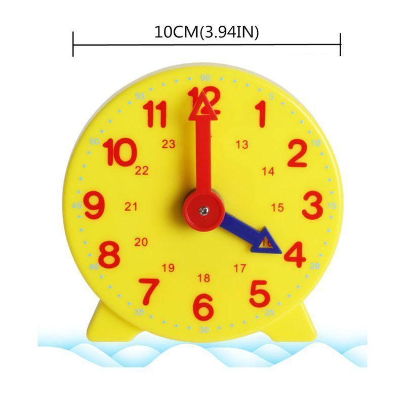 Montessori Student Learning Clock Time Teacher Gear Clock 4 Inch 12/24 Hour Plastic Mini Geared Clock, Learning Clock Classroom Kit, Clock for Kids Learning to Tell Time, Yellow Practice Clock for Kids, Teaching Clock, School Supplies - SJB-DIAMOND ELITES