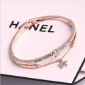 Rose Gold Stainless Steel Bracelets & Bangles Female Heart Forever Love Charm Bracelet For Women - SJB-DIAMOND ELITES