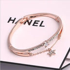 Rose Gold Stainless Steel Bracelets & Bangles Female Heart Forever Love Charm Bracelet For Women - SJB-DIAMOND ELITES