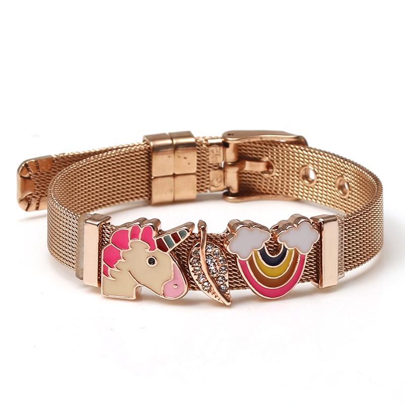 Two-tone Stainless Steel  Bracelets For Women Men Golden Love Heart Beaded  Ribbon  Bracelet & Bangle Gifts - SJB-DIAMOND ELITES