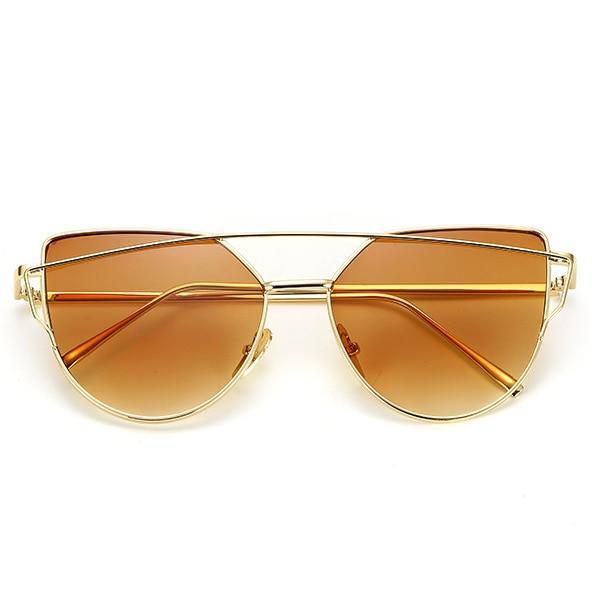 NEW  Stevvex Designer Cat eye Sunglasses For Women and Ladies in Vintage Metal Reflective Glasse Mirror Retro Oculos De Sol Gafas Style With UV 400 Protection - SJB-DIAMOND ELITES