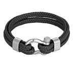 High Quality Stainless Steel Shackle Buckle Leather Survival Anchor Bracelets Bangle Men Surf Nautical Sailor Surfer Wristband Jewelry - SJB-DIAMOND ELITES