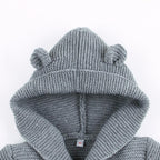 Winter Hooded Knitted Long Sleeve  Sweaters For Newborn Babies