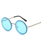 Famous Luxury Round Retro Rimless Elegant Woman and Lady Sunglasses Style With Zircons and Diamonds and UV400 Protection - SJB-DIAMOND ELITES
