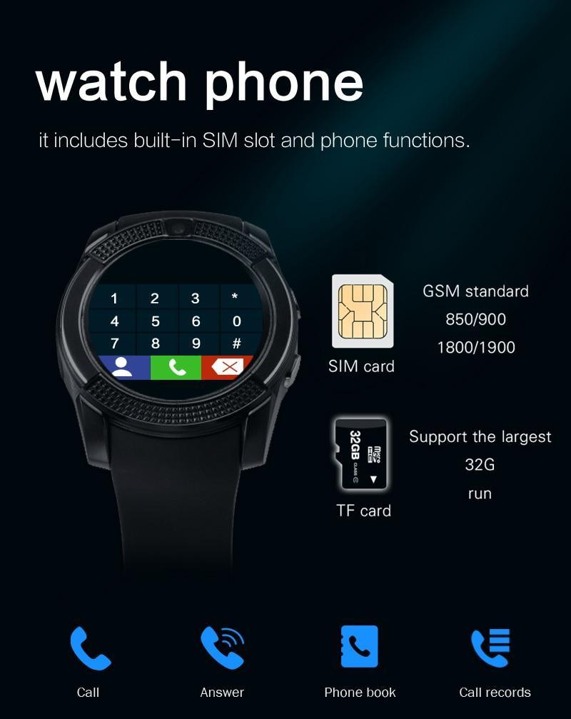 Famous Sport Men Smart Watch WIth SIM card For Android and IOS sistems With Camera Rounded Answer Call Dial Call Smartwatch and  Heart Rate Fitness Tracker - SJB-DIAMOND ELITES