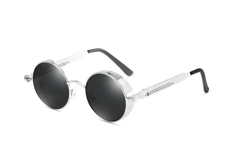 Luxury Popular Retro  Gothic Steampunk Polarized Men and  Women Brand Designer Vintage Round High Quality Metal Frame Sunglasses With UV400 Protection - SJB-DIAMOND ELITES