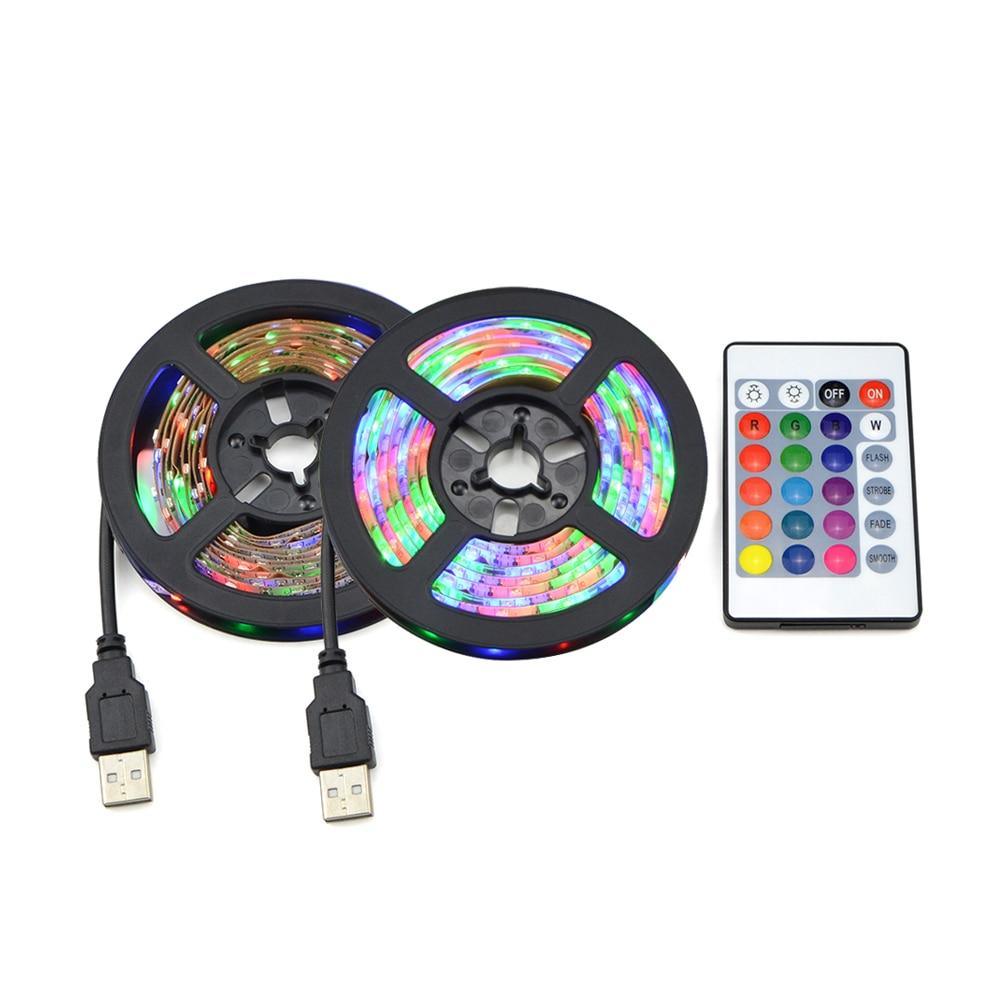 STEVVEX USB Power LED Light lamp With RGB Flexible Tape TV Back Lighting RGB Book light Bulb TV Background Decor Lighting Ribbon desk decor tape Strings 1M 2M 3M 4M 5M - SJB-DIAMOND ELITES