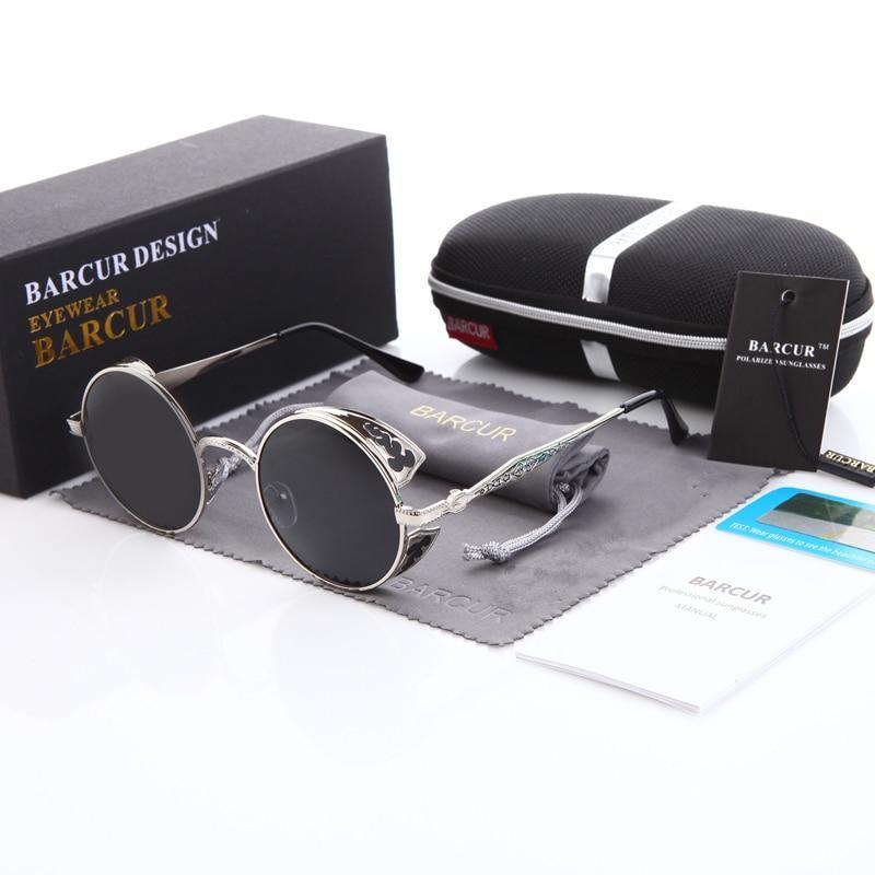 New Steampunk Sunglasses Round Glasses Brand Designer Gothic Glasses Polarized Eyewear For Women and Men With UV400 Protection - SJB-DIAMOND ELITES