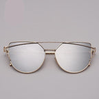 NEW  Stevvex Designer Cat eye Sunglasses For Women and Ladies in Vintage Metal Reflective Glasse Mirror Retro Oculos De Sol Gafas Style With UV 400 Protection - SJB-DIAMOND ELITES