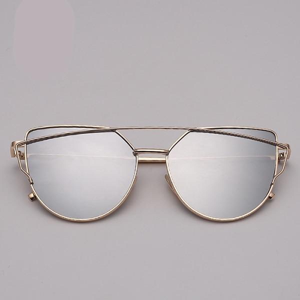 NEW  Stevvex Designer Cat eye Sunglasses For Women and Ladies in Vintage Metal Reflective Glasse Mirror Retro Oculos De Sol Gafas Style With UV 400 Protection - SJB-DIAMOND ELITES