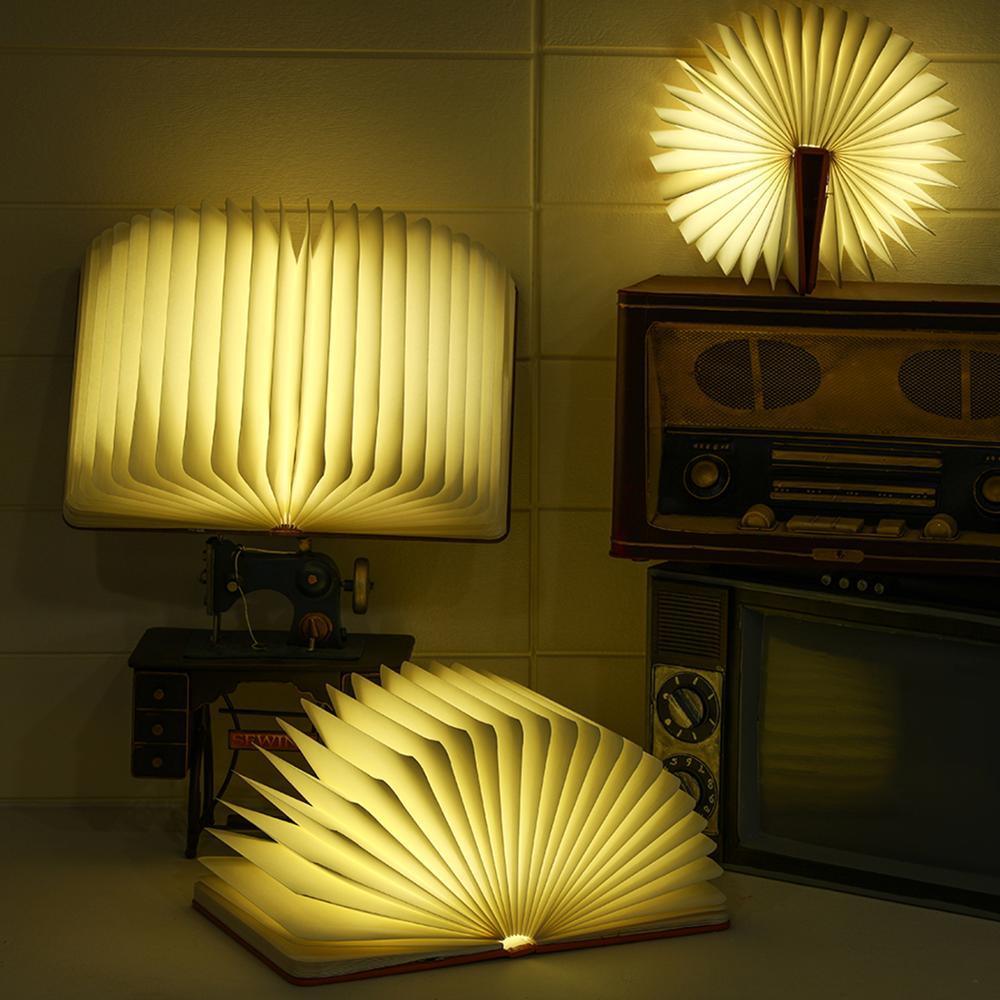 STEVVEX Led Book Lamp Light USB Rechargeable Foldable Wooden Night Light Valentine Birthday Christmas Gift for Family Friend Rechargeable Unique Gift - SJB-DIAMOND ELITES