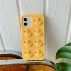 Cute Duck Pop Bubble Fidget Toys Soft Phone Case For Iphone 12 11 Pro Max 6 7 8 Plus Xr X Xs Max Se 2020 Relieve Stress Cover Stylish Unique Design Silicone Cover For Little Girls Boys Stevvex