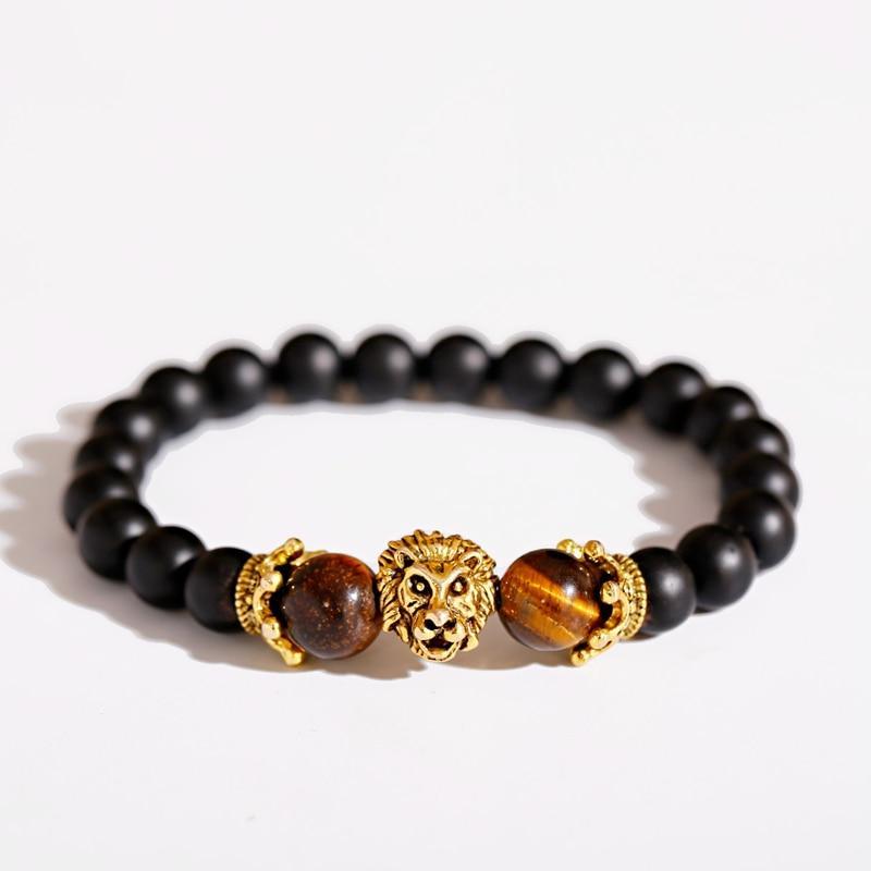 New Classic Crown Lion Elegant Bracelet Luxury For Men Fashion Tiger Eye Onyx Stone Handmade Beaded Charm Modern Bracelet For Women Jewelry - SJB-DIAMOND ELITES