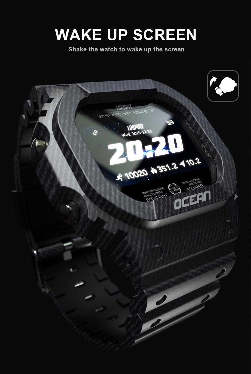 Ocean Army Smart Watch For Menand Woman For  Fitness and Sport With Tracker Blood Pressure Message Push Heart Rate Monitor and Clock Smartwatc For Android - SJB-DIAMOND ELITES