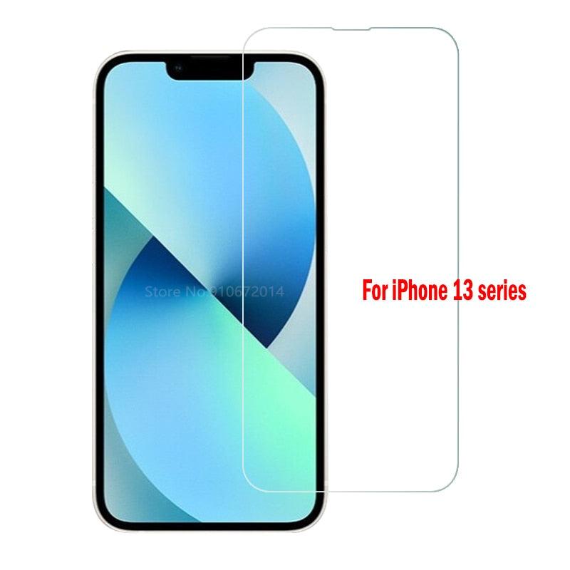 3pcs For iPhone 12 13 Mini 14 Pro Max Glass Screen Protector For iPhone XR XS SE 2022 6 7 8 Plus 13 Pro Max Glass Not Full Cover Curved Edge Anti Explosion Temper Glass Screen Protector for iPhone Stevvex