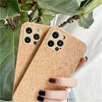 Simple Wood Compress Sawdust Phone Case For iPhone 14 13 Pro Max 12 11 X XR XS 6 7 8 Plus Solid Shockproof Breathable Cover Ultra Thin Full Body Dustproof Anti Fingerprint Scratch-Resistant Case iPhone Stevvex