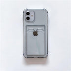 Transparent Wallet Case For iPhone 14 13 12 Pro Max Mini  Shockproof Cover with Card Slots Pockets Slim Fit Thin Protective Soft Shock-Absorbing Lightweight Wallet Case Stevvex
