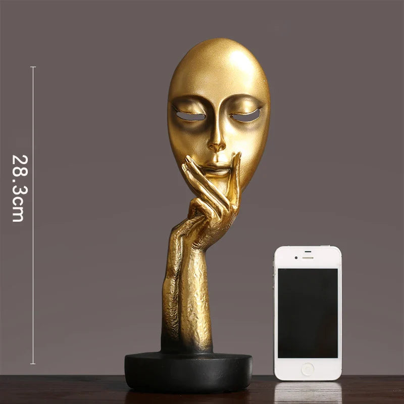 3D Face Mask Abstract Sculpture, Home Decoration Statue, Table Decorations Accessories, Art Figurine, Living Room Decor Lootquake LLC