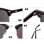 Luxury Popular  Famous Retro Semi-Rimless Brand Designer Sunglasses For Women and Men Polarized Classic Oculos De Sol Gafas Retro EyeglassesWith UV400  Sunglasses - SJB-DIAMOND ELITES