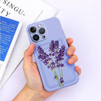 Charming Silicone Soft Anti-Scratch Cases For iPhone 13 Pro Max Case Silicone Wallet Card Holder Cover For iPhone 13 Mini 13ProMax 13Pro Flower Butterfly Beautiful Design Card Holder iPhone Case Stevvex