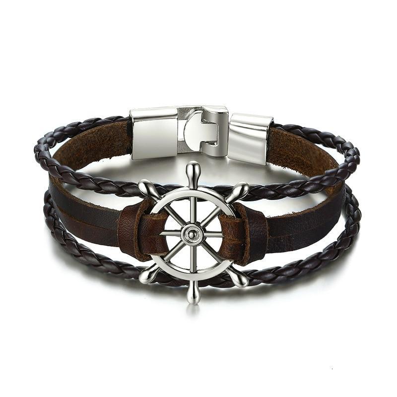 Lucky Vintage Men's Leather Bracelet Playing Cards  Charm Multilayer Braided Men and Women Gift - SJB-DIAMOND ELITES