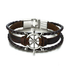 Lucky Vintage Men's Leather Bracelet Playing Cards  Charm Multilayer Braided Men and Women Gift - SJB-DIAMOND ELITES