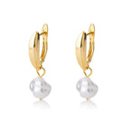 Circle Earrings For Women Vintage Punk Round Baroque Pearl Earrings Stainless Steel Circle Ear Clip Women Jewelry Gift Mujer