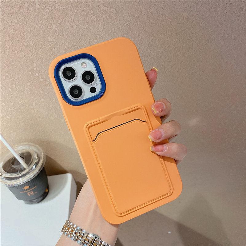 Modern Card Candy Color Phone Case For iPhone 12 11 13 Pro Max 12 13 Pro 11 Shockproof Bumper Soft Back Cover Colorful Silicone Phone Cover Stevvex
