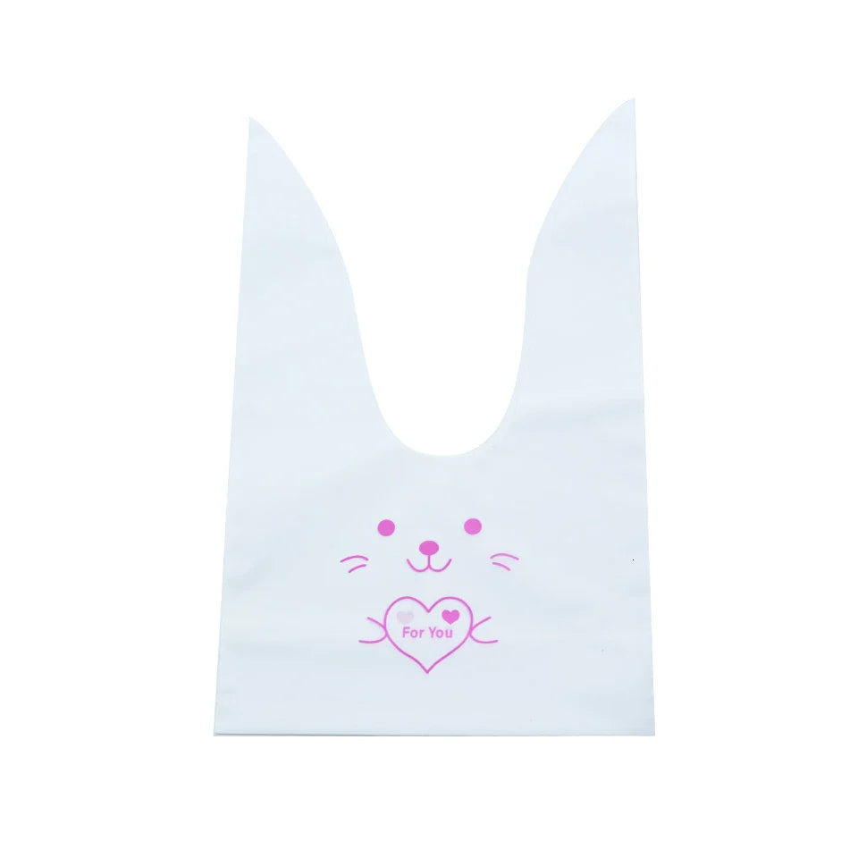 Hot Sale 20 / Batch Cute Rabbit Carrot Ear Biscuit Bag Candy Biscuit Gift Bag Snack Baking Packaging Supplies Easter Decoration Lootquake LLC