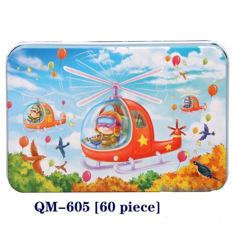 New 60 Pieces Wooden Puzzle Kids Toy Cartoon Animal Wooden Puzzles Child Early Educational Learning Toys for Christmas Gift - SJB-DIAMOND ELITES