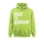 Made To Worship Psalm 95 1 Faith Based Christian Hoodie Print Mens Sweatshirts Plain Long Sleeve Hoodies Hip Hop Sportswears Lootquake LLC