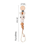 Modern Handmade Pacifier Chain Baby Teething Chains Crochet Rabbit Panda Beads Wooden Clips Wood Tiny Rod  For Kids