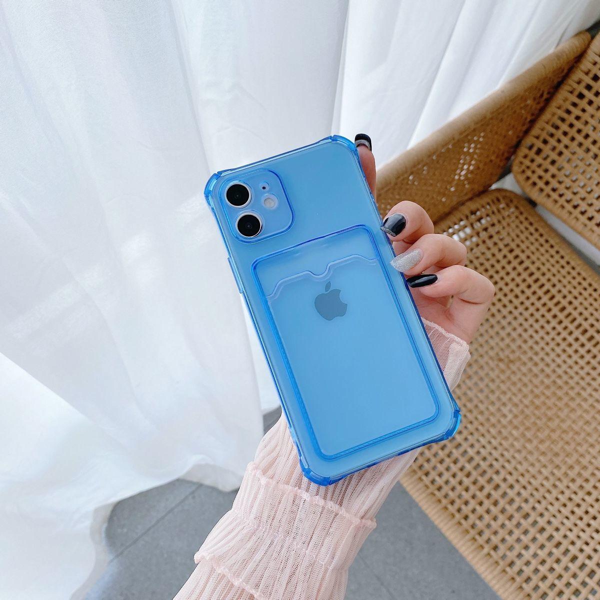Transparent Wallet Case For iPhone 14 13 12 Pro Max Mini  Shockproof Cover with Card Slots Pockets Slim Fit Thin Protective Soft Shock-Absorbing Lightweight Wallet Case Stevvex