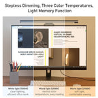 STEVVEX Screenbar LED Desk Lamp PC Computer Laptop Screen Bar Hanging Light Table Lamp Office Study Reading Light For LCD Monitor (Black) - SJB-DIAMOND ELITES