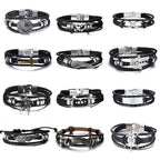 Lucky Vintage Men's Leather Bracelet Playing Cards  Charm Multilayer Braided Men and Women Gift - SJB-DIAMOND ELITES