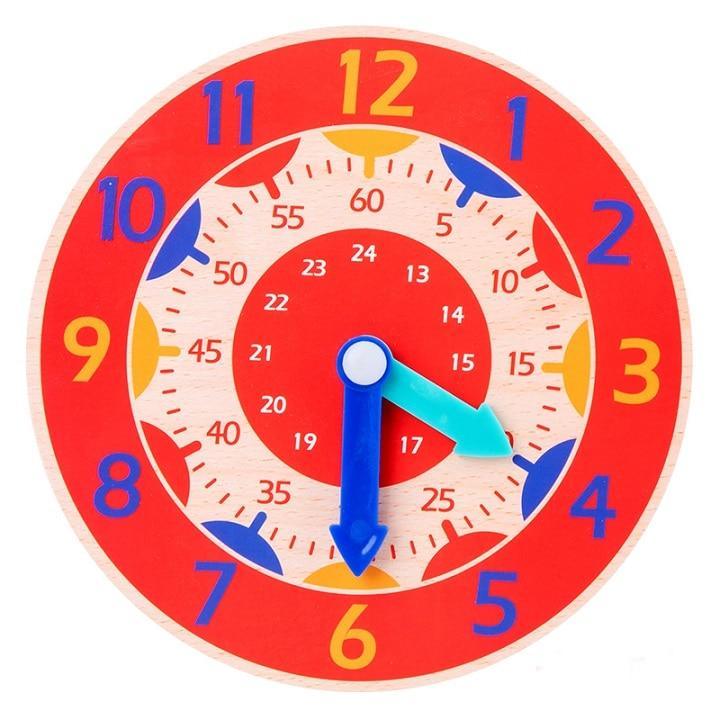 Children Montessori Wooden Clock Toys Hour Minute Second Cognition Colorful Clocks Toys for Kids Early Preschool Teaching Aids - SJB-DIAMOND ELITES