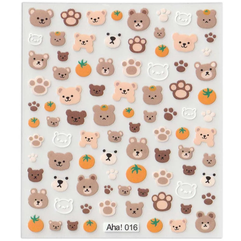 42Model Sticker Nail Decal 3D Adhesive Patch,Smile/Animal/Flower Nail Art Decorations Manicure Sticker Easter Day Design Decal- Lootquake LLC