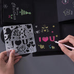 5Pcs/Set Children's Ruler Cutout Painting Template Hand Account Album Theme Lace Ruler Drawing Board Stencil Decoration Tools For Kids Drawing Education Toy - SJB-DIAMOND ELITES