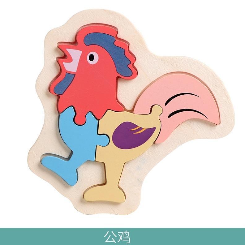 Wooden Children Colorful Animal Stevvex Puzzle for Toddler Creative Puzzle Early Educational Toys for Boys and Girls 2-4 - SJB-DIAMOND ELITES
