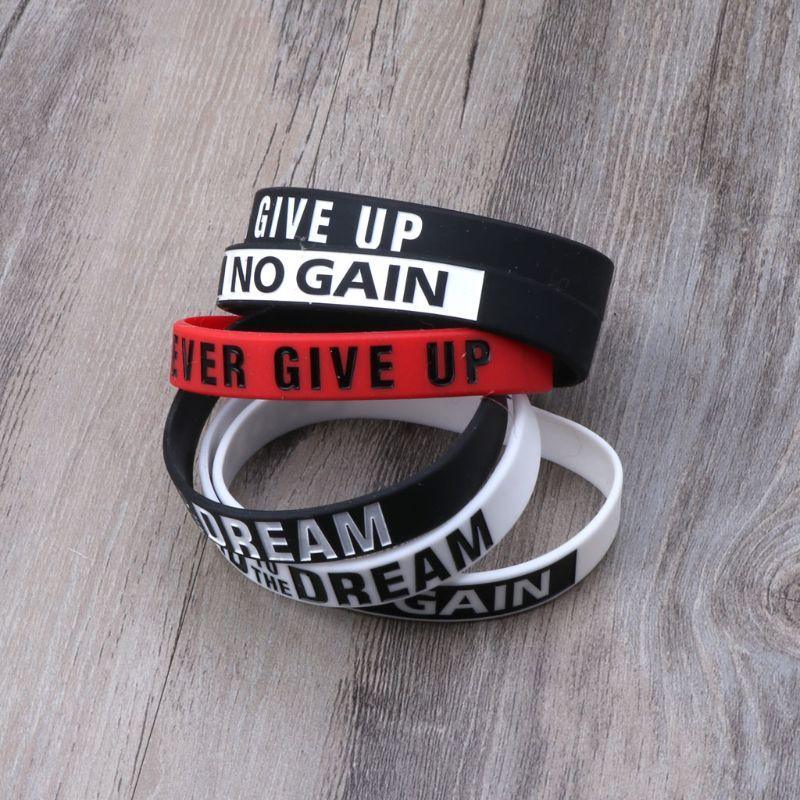 Silicone Rubber Band Elastic Inspirational Motivation Bracelets Never Give Up Perfect Gift For Men And Women Cool Fashion Style - SJB-DIAMOND ELITES