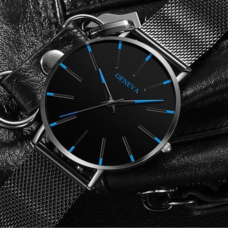 Minimalist Men's Fashion Ultra Thin Watch Simple Men Business Stainless Steel Mesh Belt Quartz Watch Relogio Masculino - SJB-DIAMOND ELITES