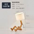 New Modern Luxury and Retro STEVVEX Wood Robot Shape Folding Table Lamp Creative European Fashion Bedroom Study Bedroom Bedside Linen Lamp Shade Table Lamp - SJB-DIAMOND ELITES