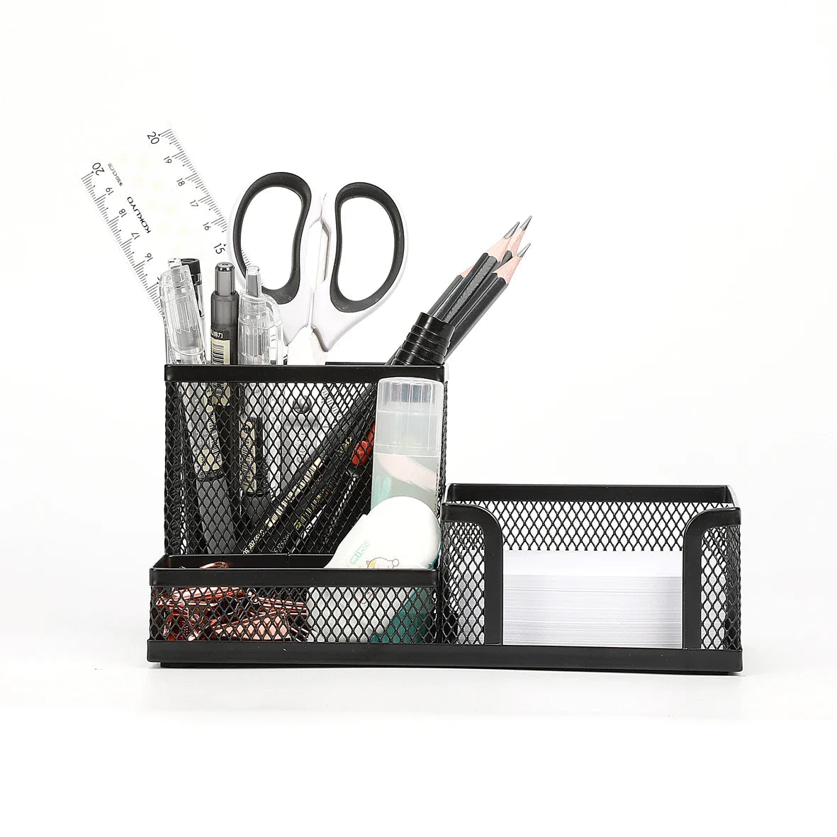 Mesh Desk Organizer Metal Office Storage Box with Compartment Stationery Holder Office Supplies Lootquake LLC