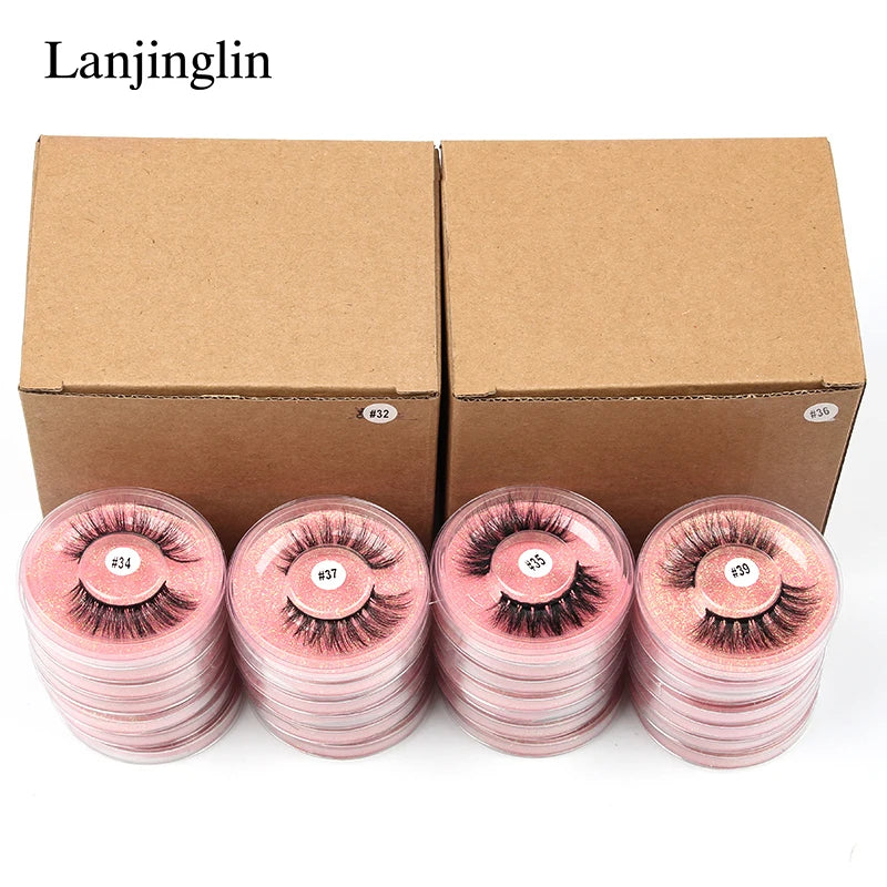 4/100 Pairs Wholesale Fake Lashes 3D Mink Eyelashes Fluffy Dramatic Lashes Cruelty Free False Eye lashes Makeup Tools maquillaje Lootquake LLC