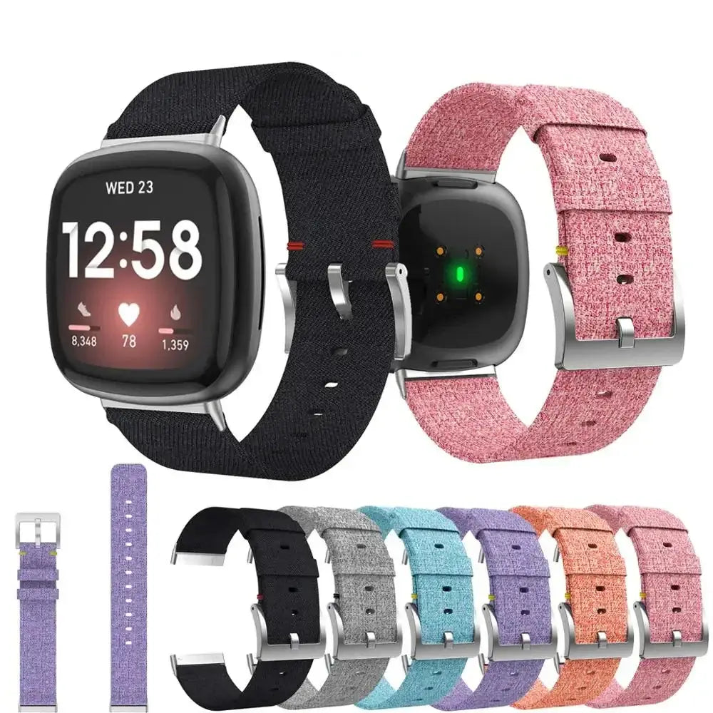 Fitbit Versa & Sense Nylon Band - Comfortable Durable Style - SJB-DIAMOND ELITES