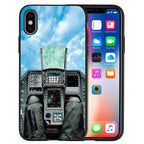Aircraft Airplane Cockpit Black Silicone Phone Case For Iphone 12 Xr Xs Max 5 5s Se 2020 6 6s Plus 7 8 X 11pro Max 11 Cover Back Case Mobile Cover